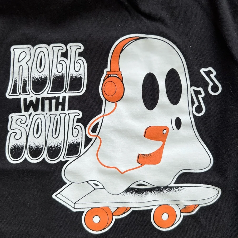 GAP Kids Skateboard Ghost Black Top, 4T